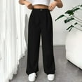 thumbnail image 2 of IDALL Wide Leg Pants Woman Dress Pants Women Womens Casual Wide Leg Dress Pants High Waist Tailored Down Pants With Pockets High Waisted Pants Womens Pants Black XL, 2 of 8