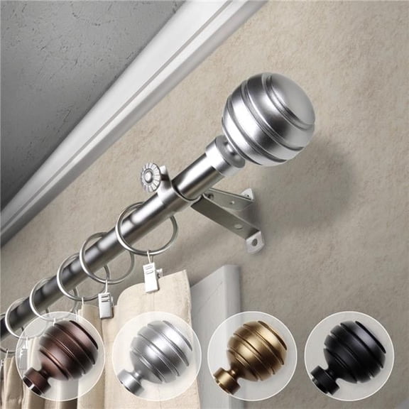 Central Design 4891-185 0.812 in. Dia. Poise Curtain Rod, Satin Nickel - 18-28 in.