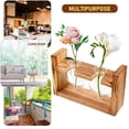 thumbnail image 2 of 1 Set Heart Shape Plants Terrarium Vase with Wooden Stand Transparent Glass Planter, 2 of 9