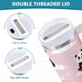 thumbnail image 5 of 40 oz Insulated Stainless Steel Tumbler Double Wall Stainless Steel Tumbler with 2-Way Drinking Panda and Clouds Pattern, 5 of 9