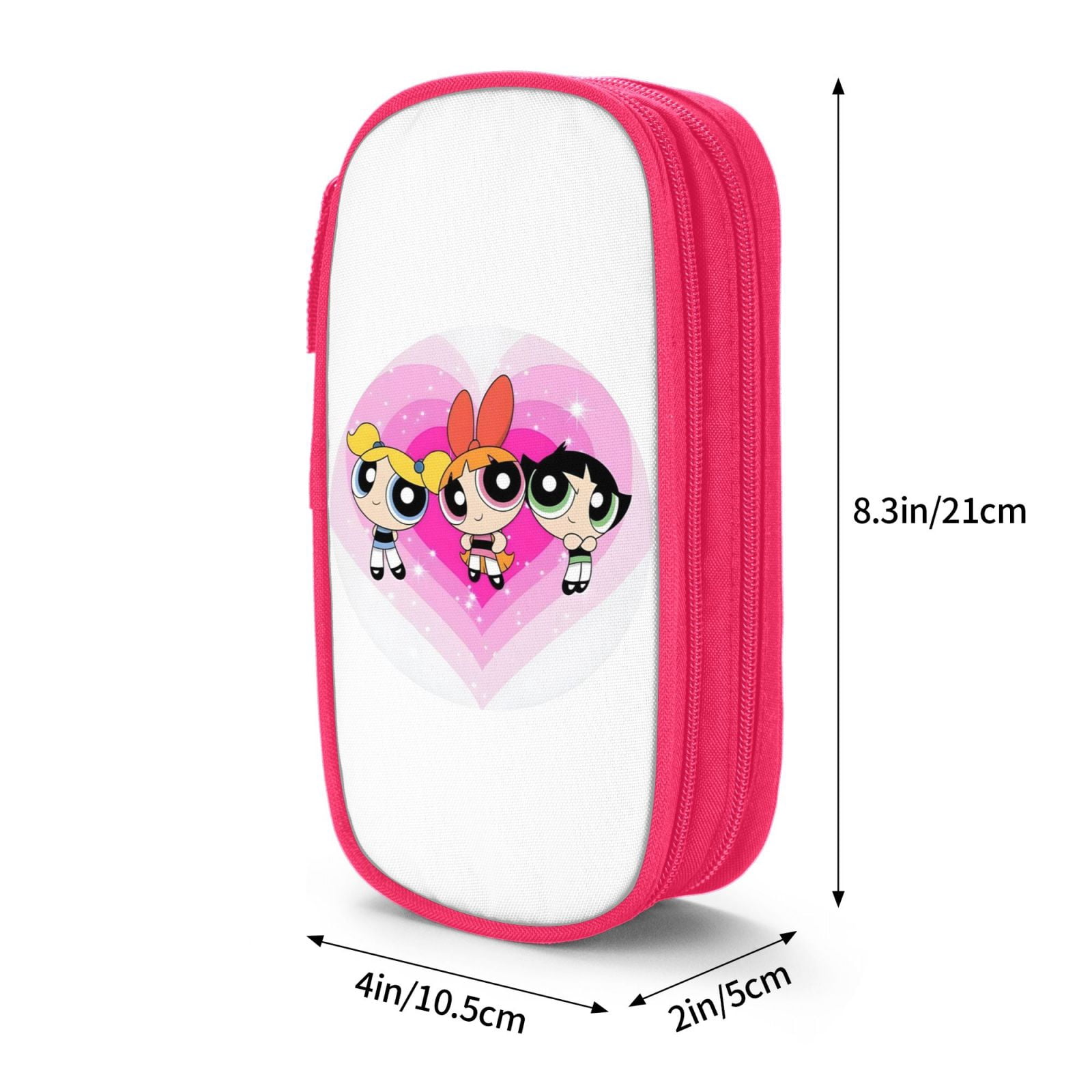 The Powerpuff Gi-rls Pencil Case Large Capacity Pencil Pouch Penbag Office Stationery Organizer Travel Makeup Bag Pink
