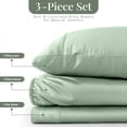 thumbnail image 3 of Lux Decor 100% Organic Viscose from Bamboo Sheets Set Twin XL - 3 Piece Ultra-Soft Luxury Cooling Bed Sheets, 16" Deep Pocket, Breathable & Hypoallergenic - Sage, 3 of 10