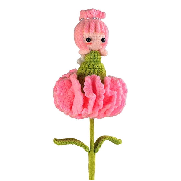 Flor De Clavel Tejida A Mano Hada Producto Terminado Decoración Para El Hogar Decoración Floral Ramo De Flores Tejido A Ganchillo Decoración Bonita