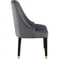 thumbnail image 3 of Meridian Furniture Omni Gray Velvet Dining Chair with Black Wood Legs (Set of 2), 3 of 5