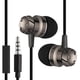 thumbnail image 2 of Auriculares estéreo deportivos de metal con cable y bajos de 3,5 mm. Negro, 2 of 6