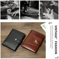 thumbnail image 2 of Monedero de cuero para hombre Minnieouse vertical Negro, 2 of 6