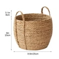 thumbnail image 2 of Woven Planter Basket with Woven Handles Rattan Grass Woven Flower Basket Flower Pot Decoration Breathable Plant Container Plant Basket for Office Home Living Room Farmhouse Lawn, 2 of 5