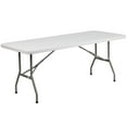 thumbnail image 2 of Emma + Oliver 6-Foot Granite White Plastic Folding Table - Banquet / Event Folding Table, 2 of 5