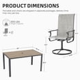 thumbnail image 7 of ELPOSUN 7 Piece Outdoor Patio Dining Set Swivel High Back Textilene Chairs and Rectangle Brown Table Furniture Set,Light Gray, 7 of 7