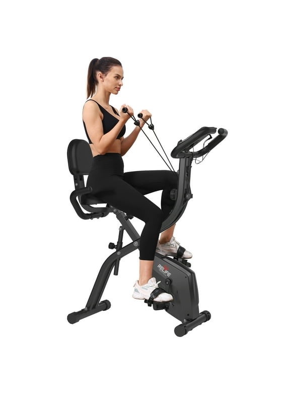 3in1 Foldable Exercise Bike Stationary Bikes for Home Indoor Cycling Bicycles Fitness Cardio Workout RELIFE REBUILD YOUR LIFE