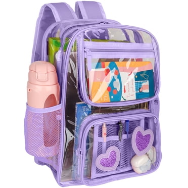 DAKIMOE Clear Backpack Heavy Duty Stadium Approved School Cute Transparent Backpacks Clear Bag Travel