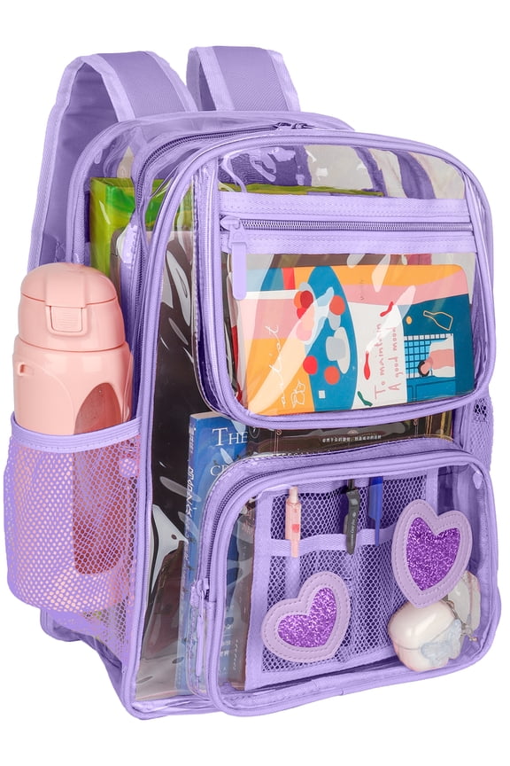 Clear Backpack Heavy Duty Stadium Approved School Cute Transparent Backpacks Clear Bag Travel