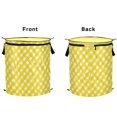 thumbnail image 2 of 50L Extra Large Popup Hamper Collapsible Laundry Basket With Zippered Lid 15.7x18.5in Yellow Gingham Pattern, 2 of 7