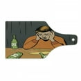 thumbnail image 1 of Comic Cutting Board, Alcohol Themed Illustration with Drunk Man and Empty Bottles in Cartoon Design, Decorative Tempered Glass Cutting and Serving Board, in 3 Sizes, by Ambesonne, 1 of 2