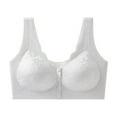 thumbnail image 3 of Feancey Womens Front Closure Bras No Underwire Comfort Support Bra Wide Strap Casual Everyday Brassieres Push Up Bralette Daily Wear White XXL, 3 of 4
