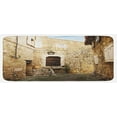 thumbnail image 1 of Vintage Kitchen Mat, Confined Cobble Street Sandstone Houses and Shutter Windows Travel Tourist Place Image, Plush Decorative Kitchen Mat with Non Slip Backing, 47" X 19", Cream, by Ambesonne, 1 of 1