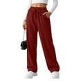 thumbnail image 3 of REALiKUN Women's High Waisted Baggy Corduroy Pants Wide Leg Elastic Waist Loose Casual Trousers with Pockets, 3 of 7