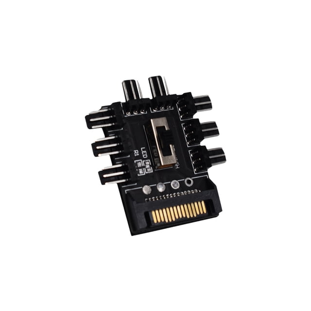 Seitruly Ventilador de computadora Hub Cooler Splitter Connector PWM Cooling 2 Level Speed Controller Board Adaptador de toma de corriente Juegos de teclado y mouse para computadora No.01