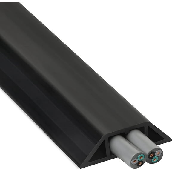 Cord Cover Floor 6ft Black, Floor Cable Cover Extension Cord Hider, Floor Cord Protector Prevent Cable Trips & Protect
