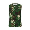 thumbnail image 4 of Yiaed Camouflage Skull Print Men's Singlet Vests Summer Running Muscle Tank Tops Gym Undershirt Round Neck Sleeveless for man, 4 of 5