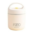 thumbnail image 1 of Reusable Fork Spoon Included, Vacuum Insulated Food Bowl, Stainless Steel Lunch Container for Hot or Cold Food, Easy-Carry Handle (White), 1 of 4