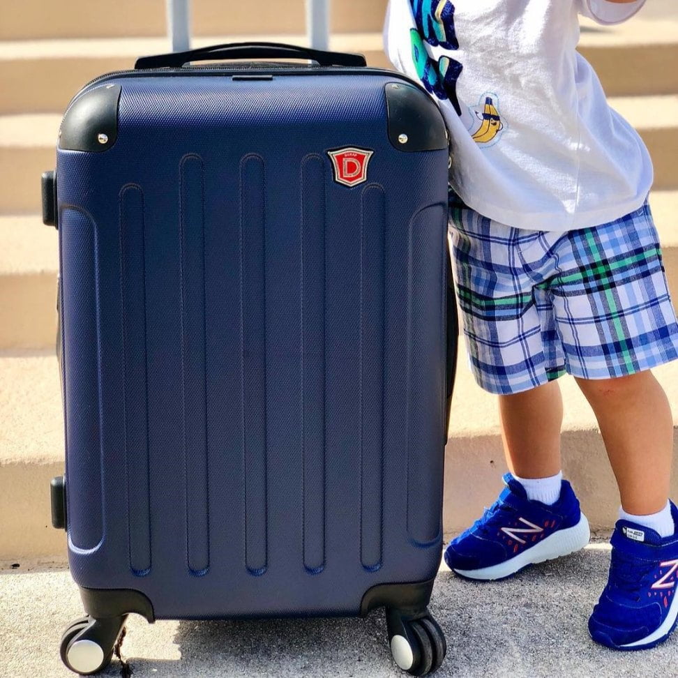 DUKAP Intely 20" Hardside Lightweight Carry-on Luggage with Spinner Wheels and USB Port, Blue