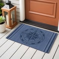 thumbnail image 5 of Nautical Compass Bathroom Mat 2x3 FT, Non Slip Small Kitchen Mat, Navy Blue Striped Coastal Compass Washable Soft Backed Front Door Throw Rug Non-Shedding Indoor Outdoor Doormat for Entryway Sink, 5 of 9