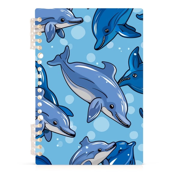 Cute Cartoon Dolphin Spiral Journal Notebook College Ruled Notebook 8.3" x 5.7" A5 Lined Thick Paper Page