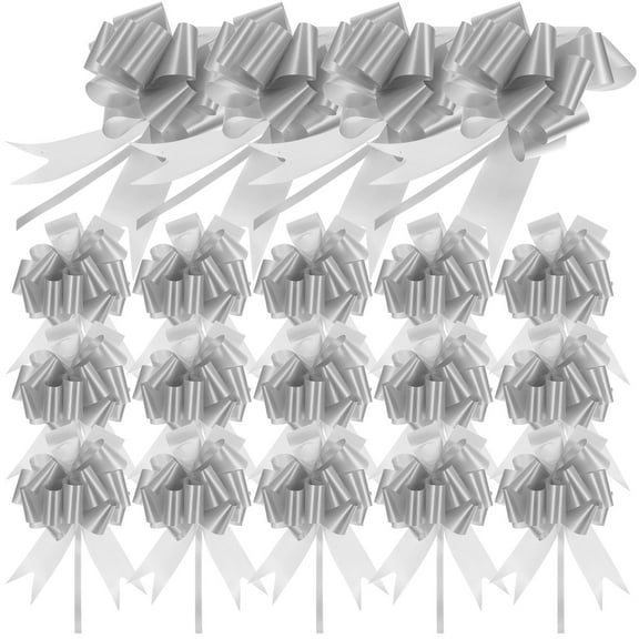 OFFIGAM Plastic Pull Bows for Wedding Decorations, 20 Pieces, 9.8 x 6.3 Inches, Wrapping and Party Decor
