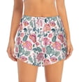 thumbnail image 4 of Lsque Flower Leaves Printed Women's Running Shorts with Liner Pockets,Elastic Quick Dry Workout Athletic Gym Yoga Shorts,Womens High Waist Shorts-Small, 4 of 9