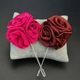 thumbnail image 4 of Ruanlalo Brooch Rose Design Anti-deform Fabric Boutonniere Flower Stick for Men Black, 4 of 6