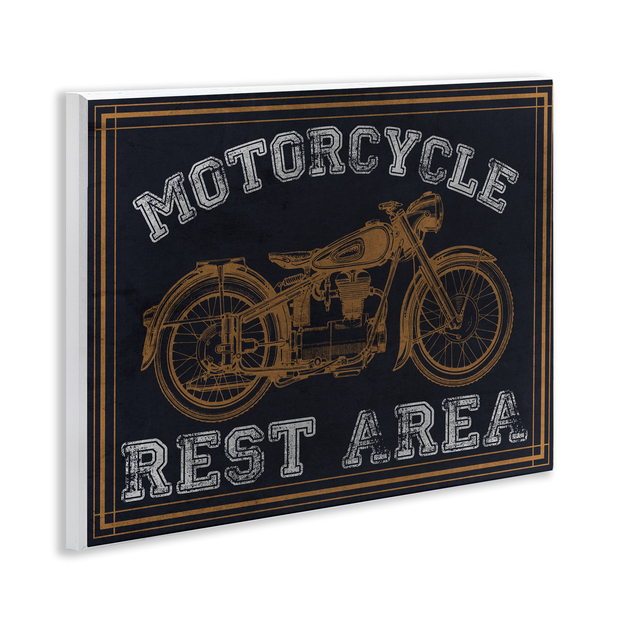 Stupell Industries Motorcycle Rest Area Wall Plaque Art, design by Marcus Prime