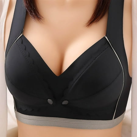 Nexjvus Nursing Bras for Breastfeeding Strap Wirefree Front Open Front Open Button Bra Fashion Bra