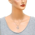 thumbnail image 2 of Mermaid Moon Pendant Necklace Rhinestone Crystal Rhodium Plated 17 Snake Chain J1096-PK, 2 of 3