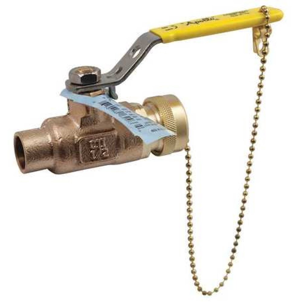APOLLO 70LF203HC 1/2" Sweat x Hose Cap Bronze Ball Valve Inline