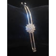 thumbnail image 6 of Pave 0.96 Cts Round Brilliant Cut Natural Diamonds Flower Bracelet In Hallmark 14K White Gold, 6 of 13