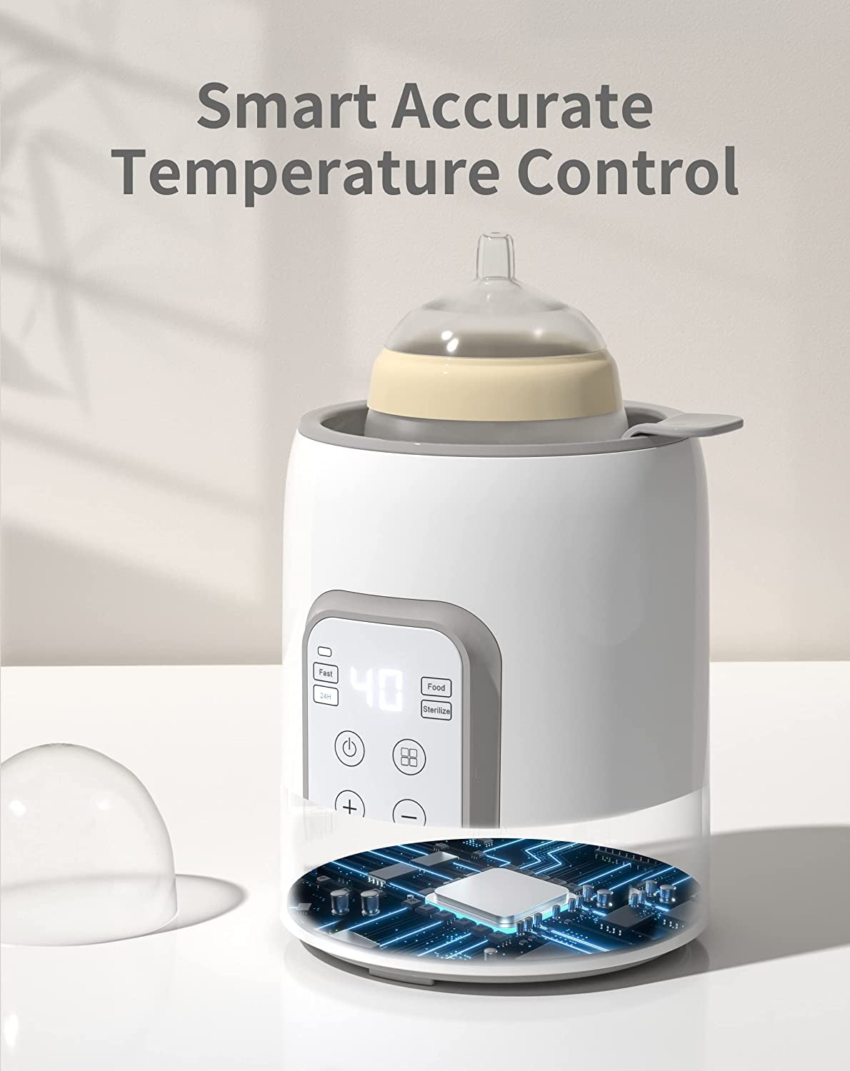 Grownsy Baby Water Warmer Dispenser - New 4 Temperatures 72H Smart  Thermostat