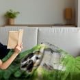 thumbnail image 3 of Dog Soft Flannel Fleece Throw Blanket, Pets Puppy Family in the Garden Australian Shepherds and a Cat Scenery, Cozy Plush for Indoor and Outdoor Use, 50" x 70", Cream Grey Fern Green, by Ambesonne, 3 of 5