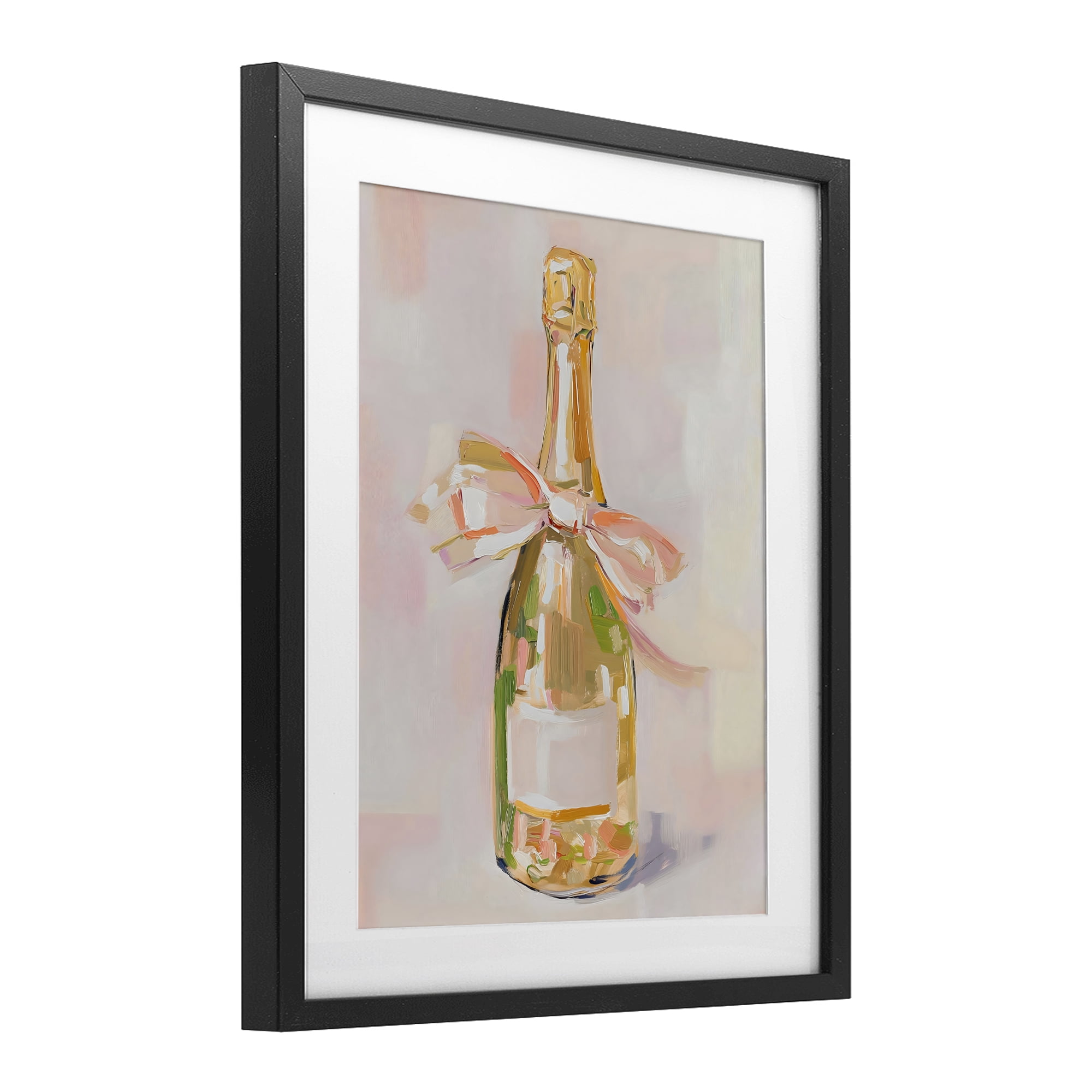 Stupell Industries Pink Champagne Celebration Black Framed Print Under Glass, design by The Prints Vibe
