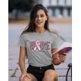 thumbnail image 2 of Breast Cancer Support Hope Pink Ribbon Women's T-shirt, M, Heather Gray, 2 of 5
