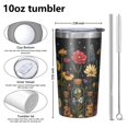 thumbnail image 4 of Pioneer Flower 10oz Tumblers Stainless Steel Tumbler with Lid and Straw,Vacuum Insulated Double Wall Travel Tumbler Cups with Cleaning Brush for Coffee, Tea, 4 of 4