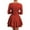Red, variant on Women's Square Neck Ruffle Hem Mini Dress - Long Sleeve Ruched Waist Corset, Party & Clubwear