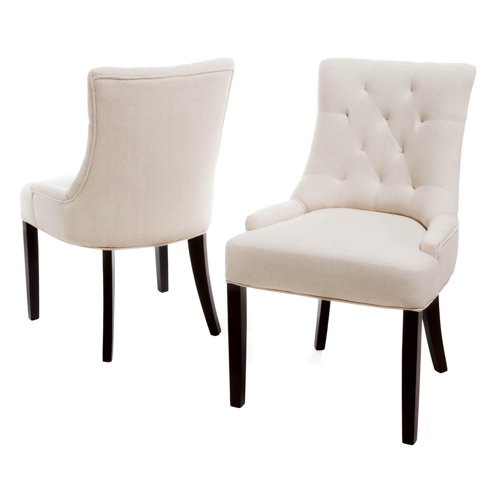 Kadyn Contemporary Tufted Dining Chairs, Upholstered Kitchen Chair with Wood Legs and Inclined Handrail, Dinner Chairs for Dining Room, Set of 2, Beige Kadyn Contemporary Tufted Dining Chairs, Upholstered Kitchen Chair with Wood Legs and Inclined Handrail, Dinner Chairs for Dining Room, Set of 2, Beige