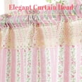 thumbnail image 3 of Kitchen Curtain 52 Inch Length 1 Piece Cafe Curtain Tier Linen Textured Semi Sheer Farmhouse Short Curtains for Small Window, Romantic Pink Vine Flower, 3 of 7