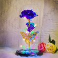thumbnail image 6 of Beiou Glass w/LED Light, Colorful Blue Artificial Flower, Gift for Mother's Day, Valentine's Day, Wedding Anniversary, 6 of 10