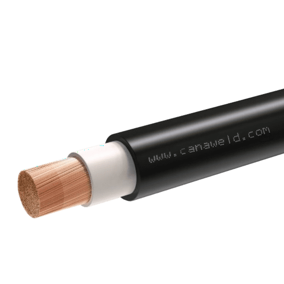 CANAWELD AWG 1/0 Welding, Battery, Solar, RV Cable 600 V Pure Copper Double Sheath Extra Flexible Black-100 ft