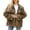 Brown, variant on CharmCyan Women's Winter Fashion Casual Lapel Plush Mid-length Coat Black L