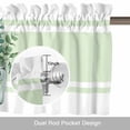 thumbnail image 6 of Summer Botanical Valance Curtain Watercolor Eucalyptus Leaves Black Lattice Green Stripe Window Valances Rod Pocket Short Curtains Window Treatments for Kitchen Bedroom Bathroom Laundry 56" x 16", 6 of 9