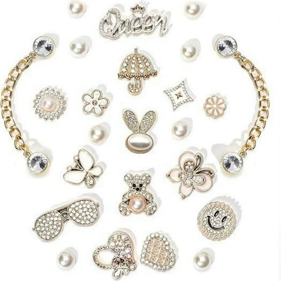 Bling Shoe Charms for Women, Sparkle Rhinestones Shoe Decoration Charms, Girly Shoe Chains for Clog Sandals, DIY Shoe Accessories for Party Favor