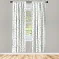 thumbnail image 3 of Ambesonne Grey and White Curtains, Skinny Curly Stems, Pair of 28"x95", Pale Grey White, 3 of 5